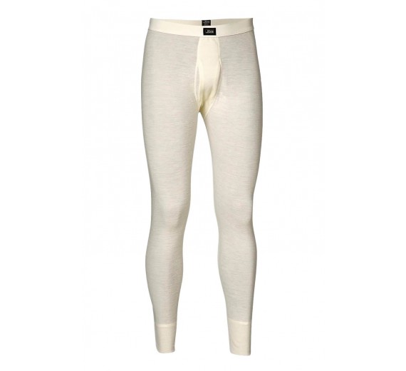 Lange underbukser i 100% merino uld til mænd, JBS, hvid, str. small