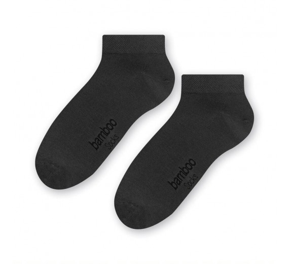 Mørkegrå Bambus Ankelstrømper (Korte Strømper), Str. 44-46