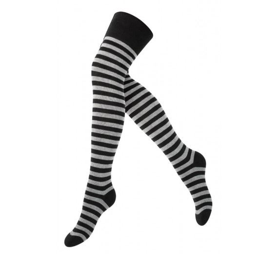 Lady Over-Knee Strømper Med Striber - Str. 36-41