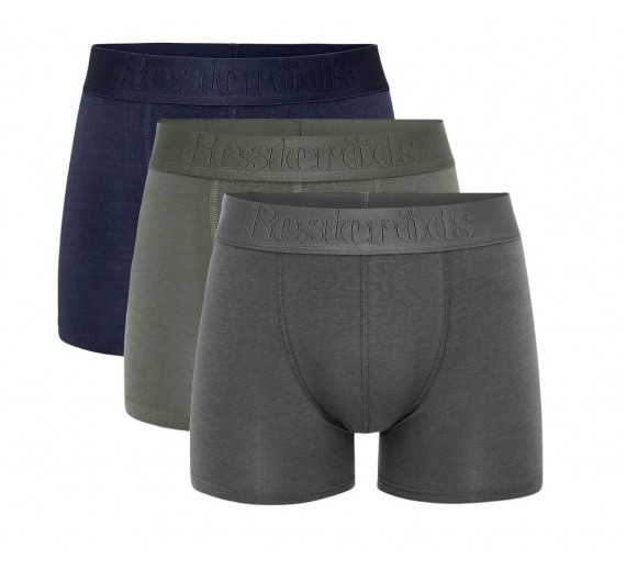 Resteröds 3-Pak Bambus Tights, Grå, Army og Navy - Str. Large