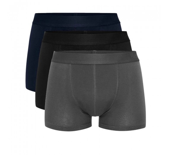 Resteröds - 3-pak Bambus Trunks - Blå, Sort, Grå - Str. X-Large