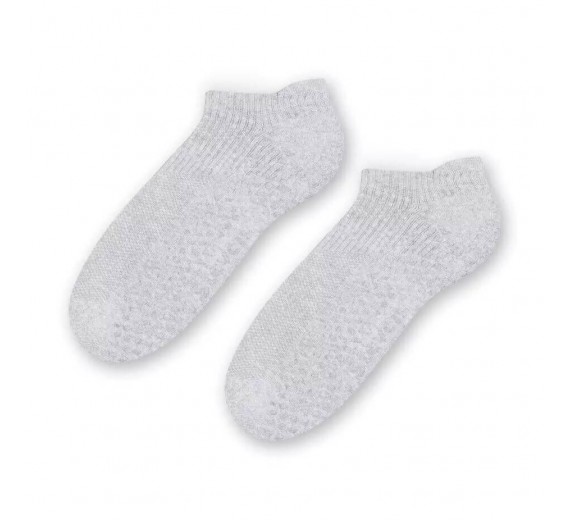 Korte sokker med skridsikker sål, lysegrå, str. 35-37