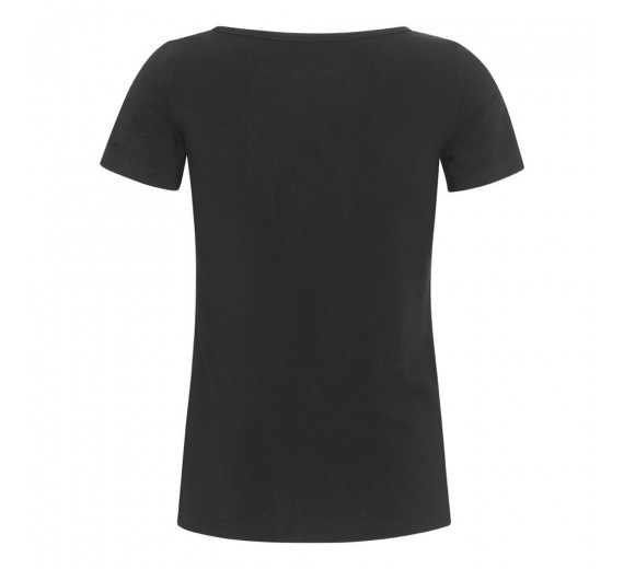 T-shirt i merinould, dame, Coastland of Denmark, sort, str. Small