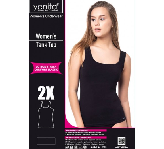 2-pak tank tops til damer, sort, str. large