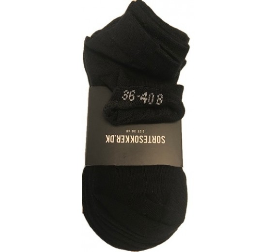 Bambus Ankelstrømper (Korte Strømper) Sort - Str. 36-40