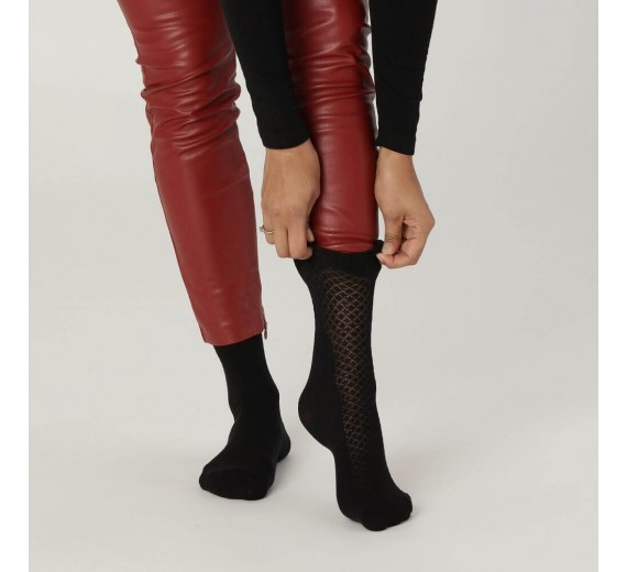 Socks CPH Damestrømper Med Strukturstrik, Sort - Str. 36-40