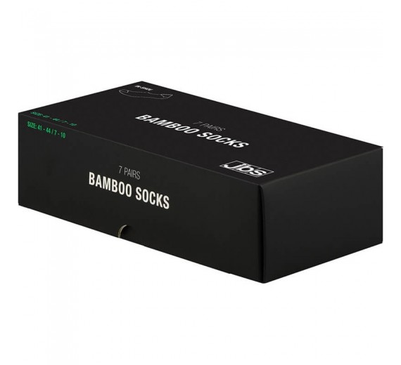 7 Par JBS Bambus Ankelsokker I Gaveæske, Sort Str. 41-44