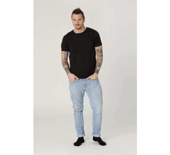 5 Par Sorte Strømper I Økologisk Bomuld, Str. 48-53