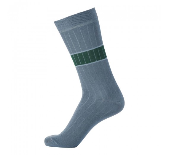 Socks CPH herrestrømper med stribe, stålblå, str. 45-48
