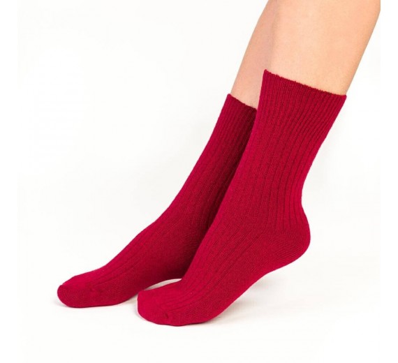 Uldsokker, Riflet - Rød str. 35-37