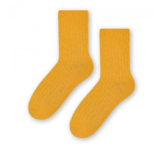 Uldsokker, Riflet - Gul str. 35-37