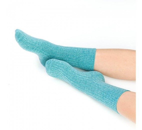 Uldsokker, Riflet - Turkis str. 38-40