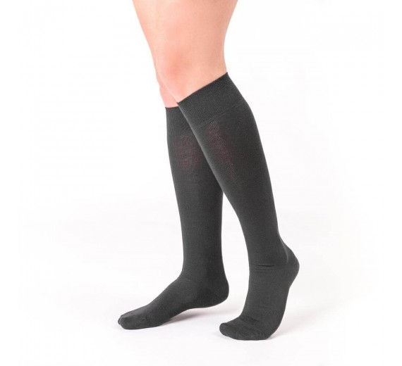 Mørkegrå knæstrømper til damer, str. 35-37