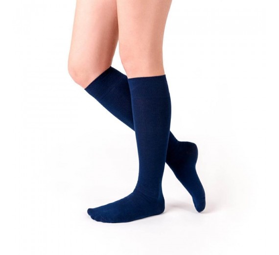 Navy knæstrømper til damer, str. 38-40