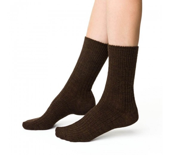 Uldsokker, Alpaca - Mørk Brun str. 38-40