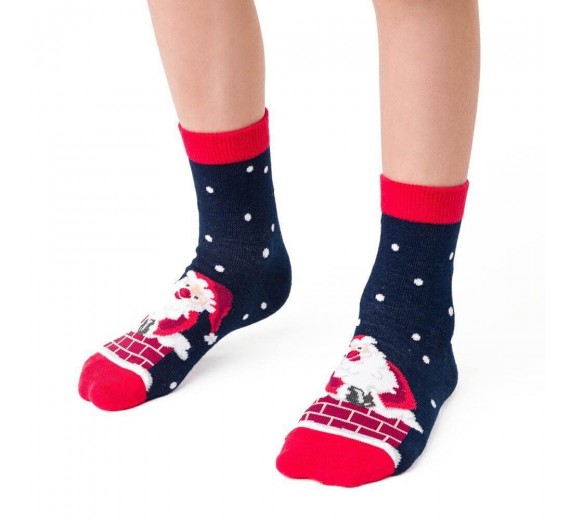 Jule Børnestrømper - Navy Str. 26-28