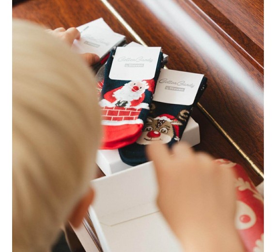 Jule Børnestrømper - Navy Str. 26-28