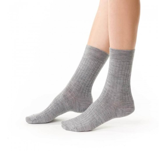 Merino Uldsokker, Fine-Knit - Lys Grå str. 35-37 