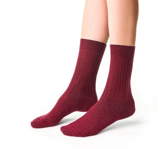 Merino Uldsokker, Fine-Knit - Rød str. 35-37 