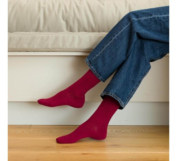 Merino Uldsokker, Fine-Knit - Rød str. 35-37