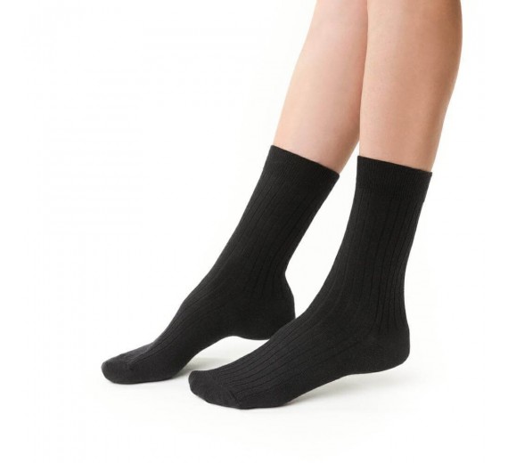 Merino Uldsokker, Fine-Knit - Sort str. 35-37 