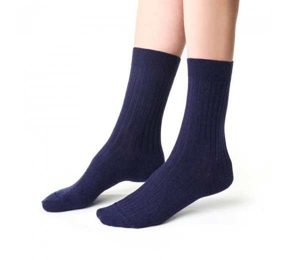 Merino Uldsokker, Fine-Knit - Navy str. 38-40