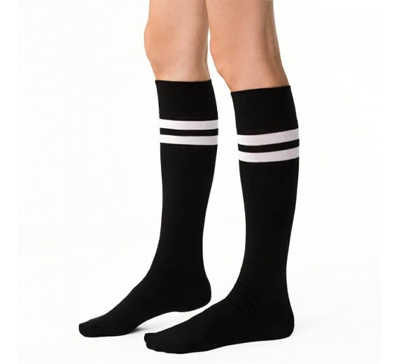Sporty Bomulds Knæstrømper - Sort str. 35-37