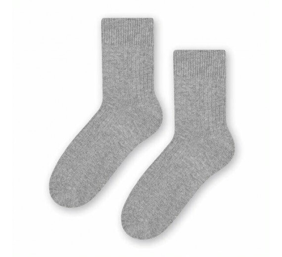 Uldsokker, Riflet - Lys Grå str. 41-43