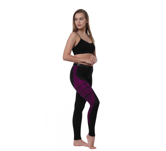 Termisk baselayer leggings, dame, pink, str. L/XL
