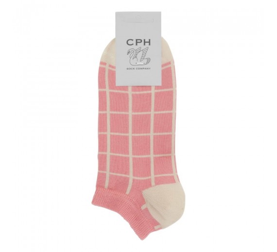 Korte ankelstrømper fra Socks CPH - Pink Tern str. 36-39