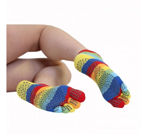 ToeToe Yoga & Pilates Anti-Slip Sole Trainer Rainbow Str. 36-39