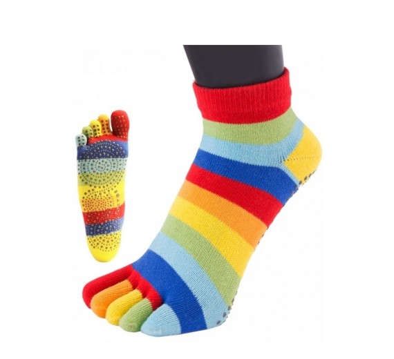 ToeToe Yoga & Pilates Anti-Slip Sole Trainer Rainbow Str. 40-43