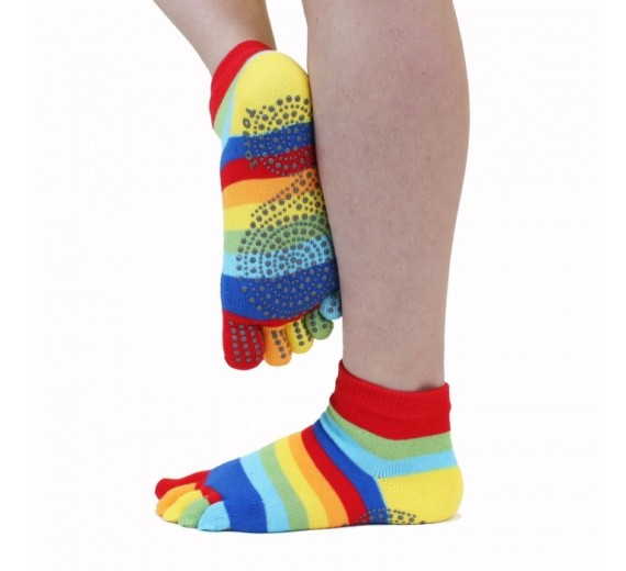ToeToe Yoga & Pilates Anti-Slip Sole Trainer Rainbow Str. 36-39