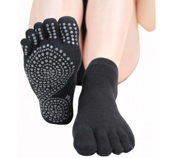 ToeToe Yoga & Pilates Anti-Slip Sole Trainer Sort Str. 44-47
