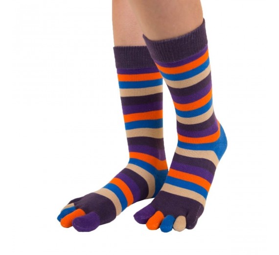 ToeToe tåstrømper med striber, Earth, str. 35-46