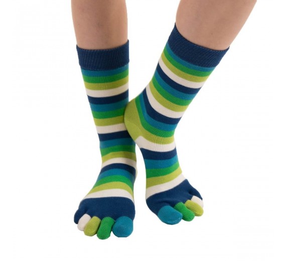 ToeToe tåstrømper med striber, Earth, str. 35-46