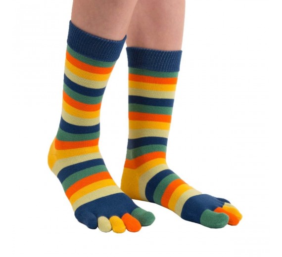 ToeToe tåsokker med striber, Sunset, str. 35-46