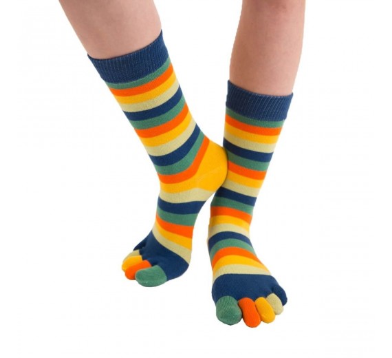 ToeToe tåstrømper med striber, Earth, str. 35-46