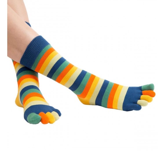 ToeToe tåsokker med striber, Sunset, str. 35-46