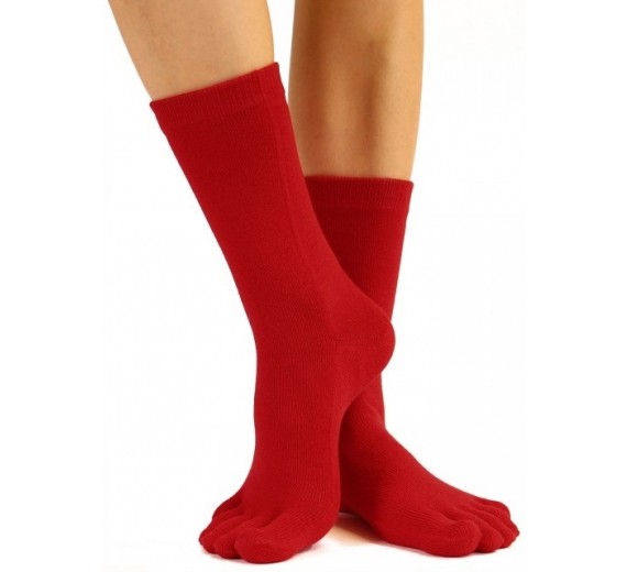 ToeToe Essential Tåstrømper Mid-Calf Rød Str. 35-46