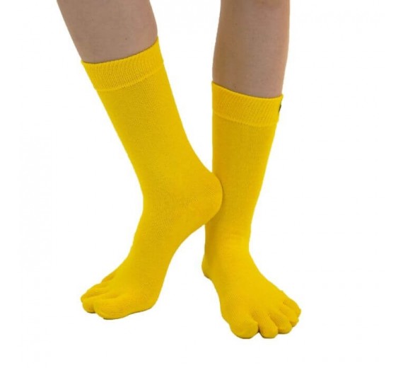 ToeToe Essential Tåstrømper Mid-Calf Gul Str. 35-46