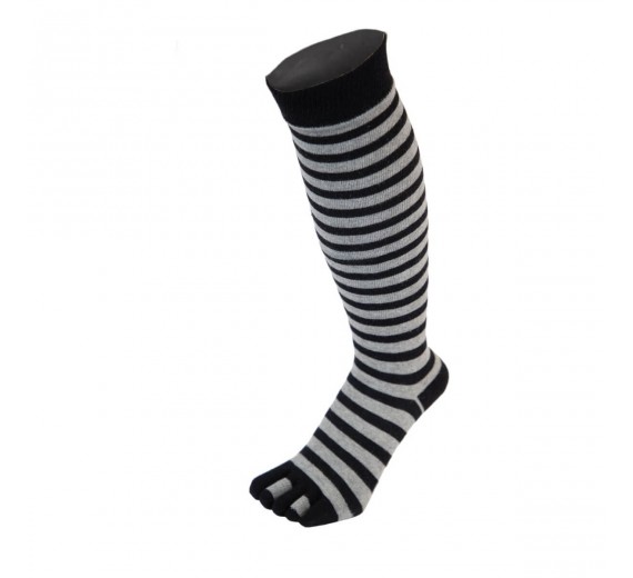 ToeToe Knæstrømper Med Tæer Sort/Grå, Str. 35-46