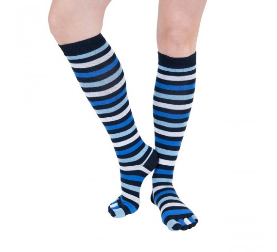 ToeToe Knæstrømper Med Tæer, Denim, Str. 35-46