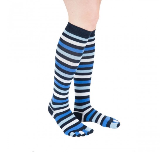 ToeToe Knæstrømper Med Tæer, Denim, Str. 35-46