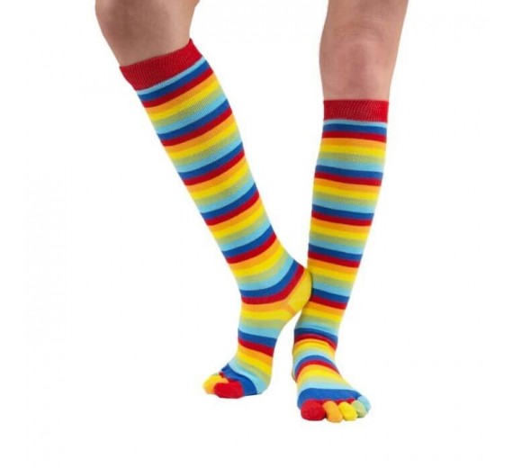 ToeToe knee socks regnbuefarvede, one-size