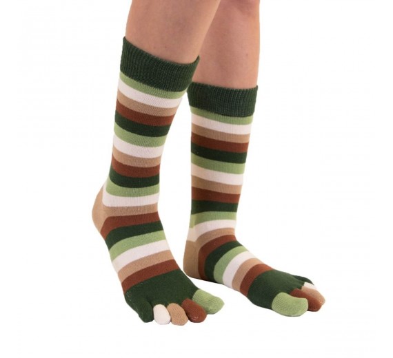 ToeToe tåsokker med striber, Earth, str. 35-46