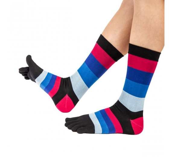 ToeToe Essential tåsokker med striber til mænd, str. 41-48