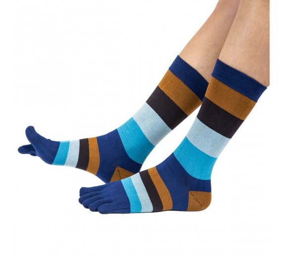 ToeToe Essential tåsokker med striber til mænd, str. 41-48