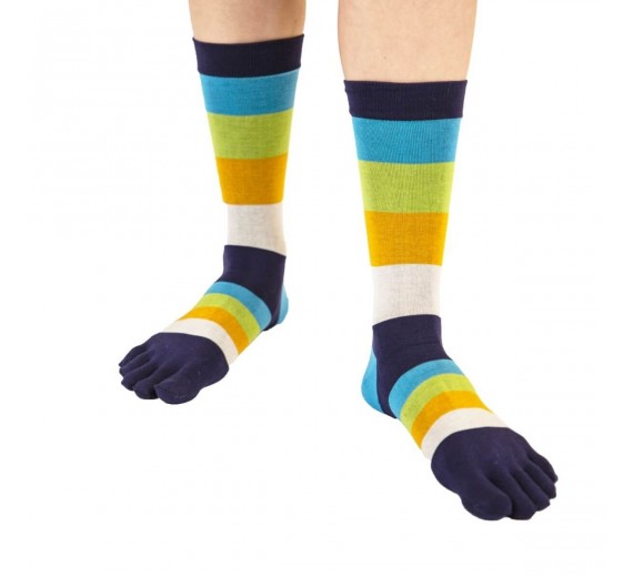 ToeToe Essential tåsokker med striber til mænd, str. 41-48