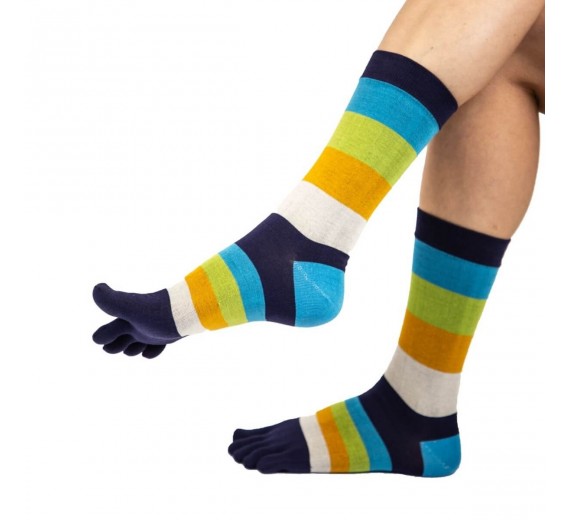 ToeToe Essential tåsokker med striber til mænd, str. 41-48